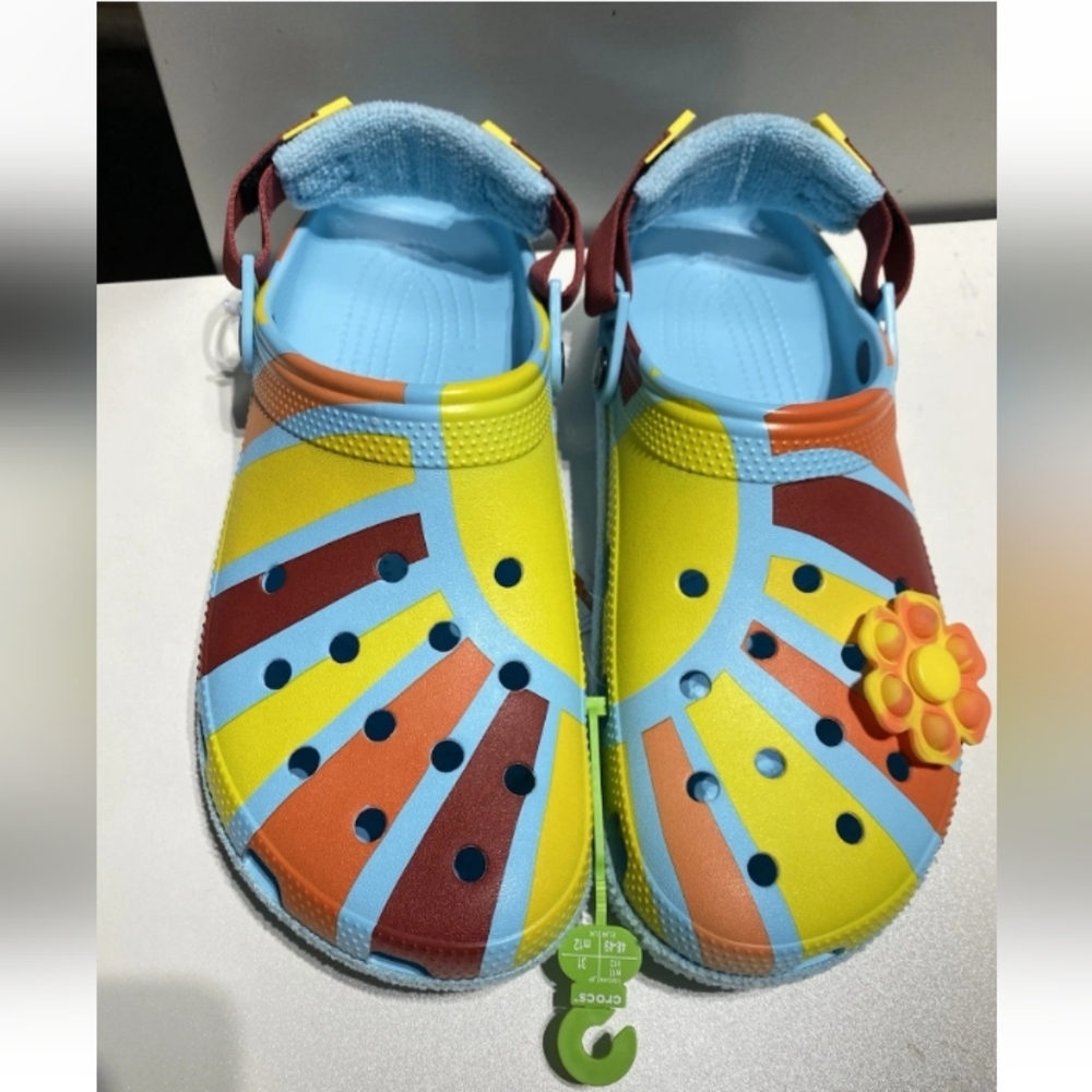 Crocs Zen Garden Sensory Classic Adjustable Terry Cloth Clog Arctic Men’s Sz 13